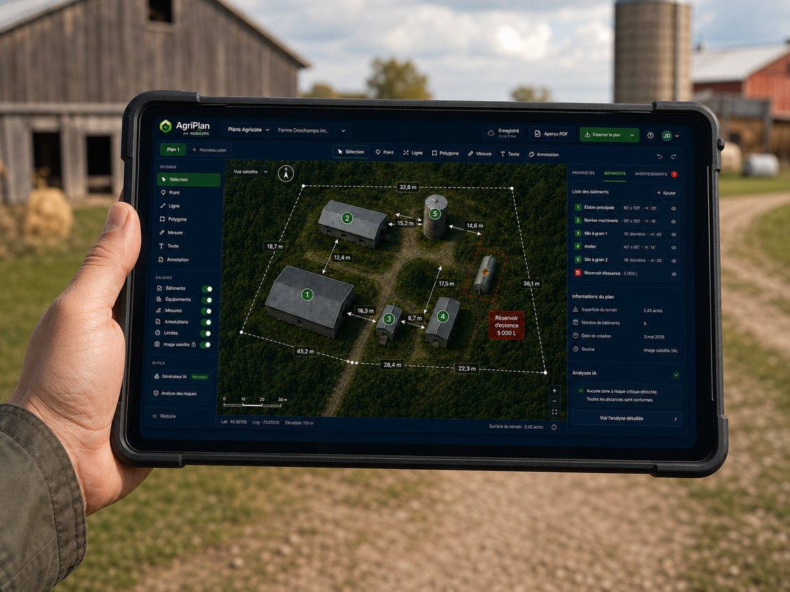 AgriPlan sur tablette, ajustement du plan en plein champ