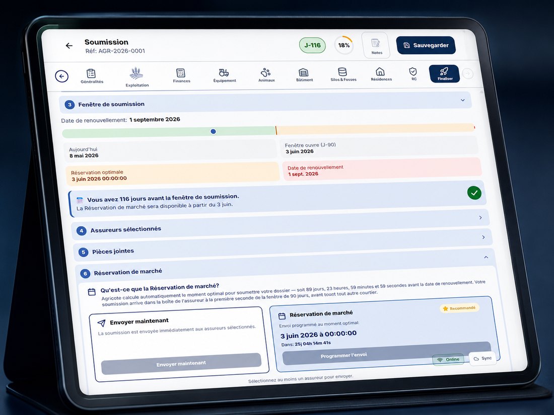 Agricote — Finaliser et Réservation de marché